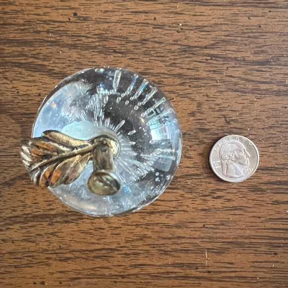 Vintage hand blown glass and brass Apple - Picture 2 of 4